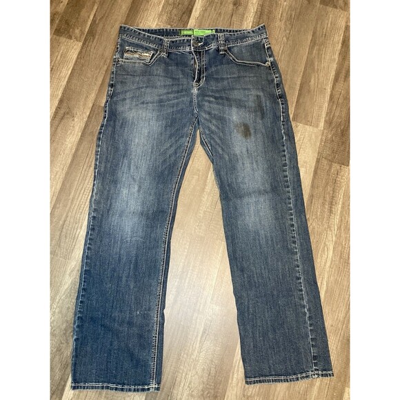 Rock & Roll Cowboy Jeans Men's 38X32 Pistol Straight Denim Western Work Worn In - Picture 7 of 12